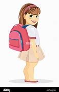 Image result for A Girl Who Comeing Back From School Cartoon