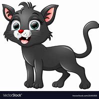 Image result for Black Cat Cartoon Side View