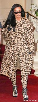Image result for Kim Kardashian Leopard Print Jumpsuit