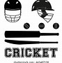 Image result for Cricket Bat Black and White