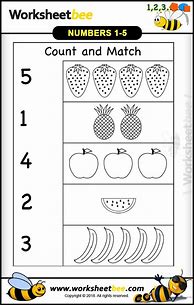 Image result for Numbers 1 5 Kindergarten Worksheets