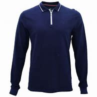 Image result for Long Sleeve Polo Shirt Zipper