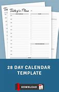 Image result for 28 Day Calendar Template
