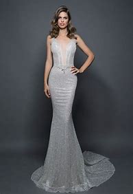 Image result for Silvery White Wedding Dress