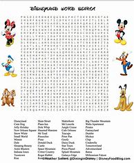 Image result for Disneyland Word Search