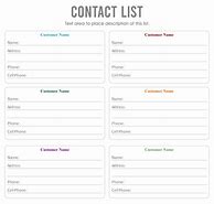 Image result for Editable Contact List Template