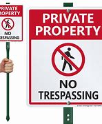 Image result for Fence Post No Trespassing Signs