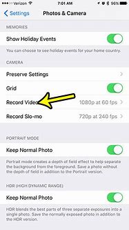 Image result for iPhone 7 Camera Settings