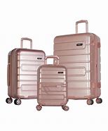 Image result for Rose Gold Suitcase with Red Interior