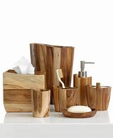 Image result for Wooden Bathroom Set