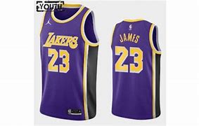 Image result for LeBron Wearing Jordan Brand Lakers Uniform
