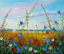 Image result for Flower Field Painting