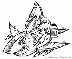 Image result for Shark Robot Coloring