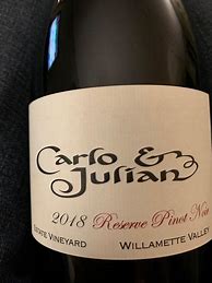 Image result for Carlo Julian Pinot Noir Estate Reserve