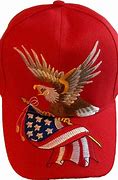 Image result for Red Baseball Cap with American Flag