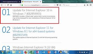 Image result for Update Browser Internet Explorer 8 in Windows 7