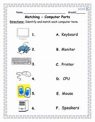 Image result for Computer Parts Input Worksheet