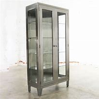 Image result for Steel and Glass Display Cabinet