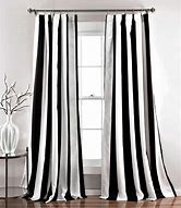 Image result for Gray Black and White Striped Curtains