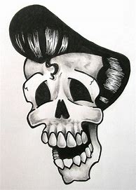 Image result for Rockabilly Skull Art