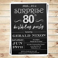 Image result for Surprise 80th Birthday Party Invitations