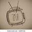 Image result for Vintage TV Set Line Art