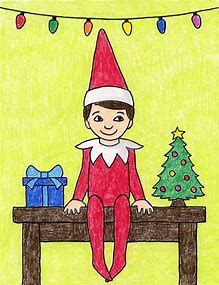 Image result for Elf On a Shelf Drawing