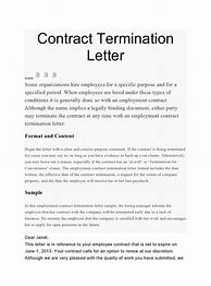 Image result for Termination of Contract Agreement Letter