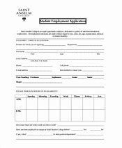 Image result for Student Job Application Form