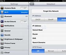 Image result for iPad Wi-Fi Settings Screen