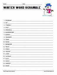 Image result for Winter Word Games Printable