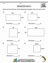 Image result for Area and Perimeter Worksheets 3rd Grade