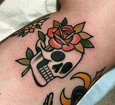 Image result for Old School Traditional Skull Tattoo