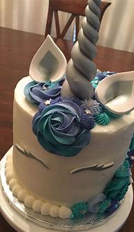 Image result for Blue Unicorn Bday Cake