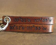 Image result for Personalized Leather Keychain Anniversary