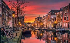 Image result for Amsterdam Canals Netherlands Sunset