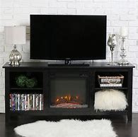 Image result for Solid Wood TV Stand with Fireplace