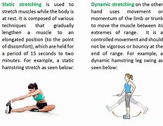 Image result for Difference Between Dynamic and Static Stretching