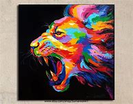 Image result for Colorful Lion Painting Acrylic