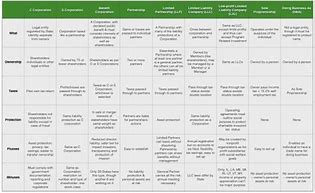 Image result for Pros and Cons Chart of Each Entity Types