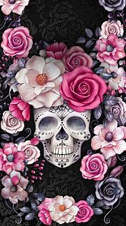 Image result for Skull Flowers Phone Wallpaper