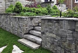 Image result for Natural Stone Veneer Retaining Wall