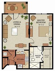 Image result for One Bedroom Apartment Open Floor Plans
