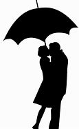 Image result for Kissing Under Umbrella Silhouette