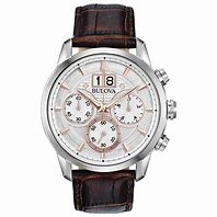 Image result for Bulova Men's Leather Strap Watch