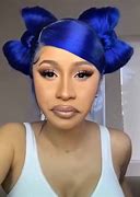 Image result for cardi b blue hair up