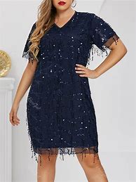 Image result for Plus Size Sequin Dress with Sleeves