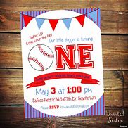 Image result for First Birthday Baseball Invitations