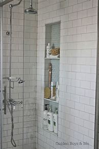 Image result for DIY Tile Shower Shelf