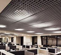 Image result for Black Wood Open Cell Grid Ceiling